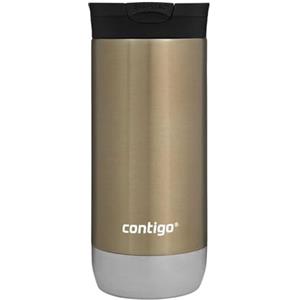 Contigo Huron 2.0 Snapseal Tazza Termica| Tazza da viaggio in acciaio inossidabile | Tazza thermos caffe | Tazza da caffè da asporto con coperchio facile da pulire senza BPA | Brown Sugar | 470 ml
