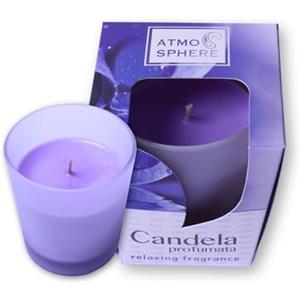 Atmosphere Chic Candela Profumata Lavanda, in Giara Piccola, Fino a 20 Ore di Durata, Fragranza Relax, Vetro Opaco