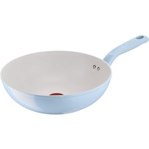 Lagostina Brezza, Wok Antiaderente Ø 28 cm, Rivestimento Mineralia, Indicatore di Calore Thermo-Signal, Manico Rivettato, Compatibile con Induzione