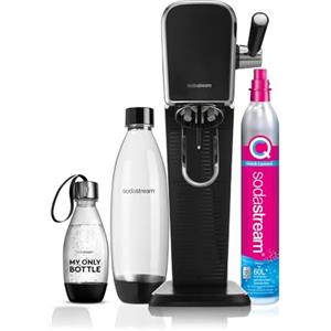Sodastream Art Nero, Gasatore d'Acqua per Trasformare l'Acqua in Acqua Frizzante, Incluso Cilindro Contente Co2, 1 Bottiglia da un Litro, 1 bottiglia da 0,5 L