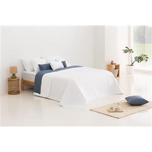 Todocama - Copriletto trapuntato sottile con motivo a stella per primavera, estate, autunno e inverno. 100% microfibra extra morbida. Copre letto multiuso. Letto 80/90-180x260 cm, bianco