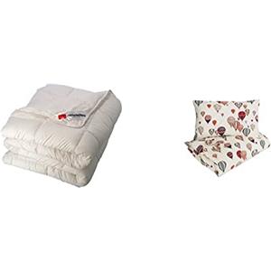 Gabel Nottetempo Piumino in Piuma d'Oca,Bianco,Singolo, 90% piumino 10% piumetta, 155 x 205 & Parure Copripiumino, Bianco, Singolo