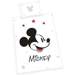 Herding Set di Biancheria da Letto, Mickey Mouse Disney, Federa 40 x 60 cm con Design Reversibile, Copripiumino 100 x 135 cm, Con Chiusura a Cerniera, 100% Cotone