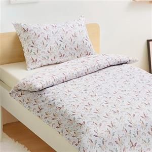 Amazon Basics - Set Copripiumino Reversibile in Microfibra per Bambini 100 x 135 cm e 1 Federa 40 x 60 cm per Culla, Motivo Unicorno e Arcobaleno