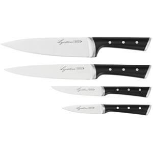 Lagostina Iceforce, Set Coltelli da Cucina, 4 Coltelli in Accaio Inox con Lama Raffreddata, Confezione con Coltello Chef 20 cm, Per affettare 20 cm, Spelucchino 9 cm e Multiuso 11 cm