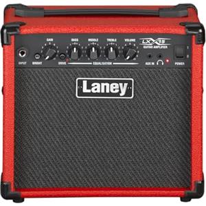 Laney LX15 Amplificatore di chitarra elettrica - AMP da 15 W, interruttore di azionamento, EQ a 3 bande, input Aux- AMP portatile compatto per principianti - rosso