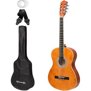 World Rhythm WR-203 Chitarra classica 4/4, Chitarra spagnola naturale per principianti, chitarra di dimensioni standard, ideale per bambini dai 12 anni in su