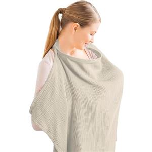 Aolso Copri Seno Allattamento, Cinghie Regolabili, Morbido E Traspirante Telo Allattamento, Protezione Per La Privacy A Copertura Totale, Grembiule Da Allattamento Cachi