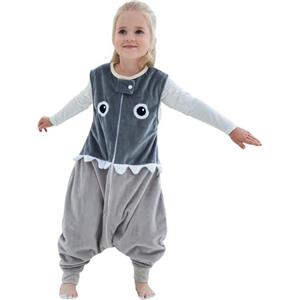 HAHASHOW Sacco Nanna con piedini Bambini Carini animali Sacco Nanna Invernale con gambe 1-3 Anni, Squalo