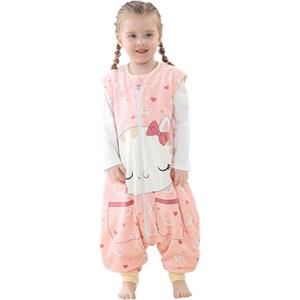 HAHASHOW Sacco Nanna con piedini Bambini Carini animali Sacco Nanna Invernale con gambe 5-6 Anni, Gatto