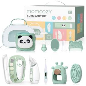 momcozy Kit per Bambini Momcozy Elite, Regalo di Qualità Superiore per Curala & Salute & Pulizia del Bambino, Ideale per Festa del Bebè & Lista di Nascita,Lima per Unghie&Aspiratore Nasale Elettrico,ecc,Borsa