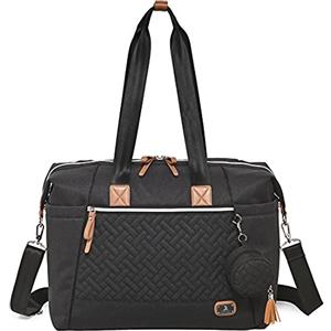 Dikaslon Borsa fasciatoio per neonati, borse fasciatoio grandi mamma e papà, elegante borsa da viaggio con porta ciuccio e fasciatoio (Nero)
