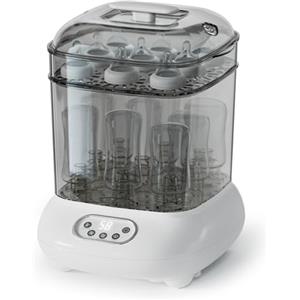 femometer family Sterilizzatore e asciuga biberon, sterilizzatore a vapore, capacità maggiore per 9 biberon di tutti i tipi più accessori, ciucci, giocattoli per la dentizione, attrezzatura iniziale per neonati
