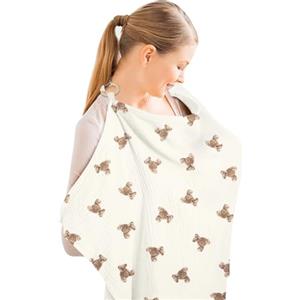 Aolso Copri Seno Allattamento, Cinghie Regolabili, Morbido E Traspirante Telo Allattamento, Protezione Per La Privacy A Copertura Totale, Grembiule Da Allattamenti-Orso