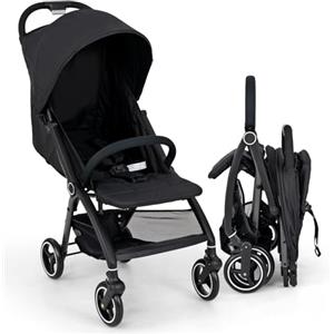 COSTWAY Passeggino Leggero per Bambini, Passeggino Pieghevole con Schienale Regolabile, Tettuccio, Cintura di Sicurezza a 5 Punti, Cestello Portaoggetti, per Bambini 0-36 Mesi (Nero)