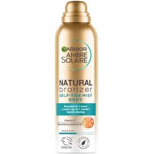 Garnier Ambre Solaire Spray Autoabbronzante Natural Bronzer, Risultato Visibile in 1 Ora, Arricchito con Olio d'Albicocca Nutriente, Formula Vegana, 150 ml