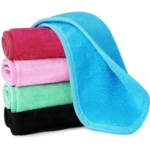 URAQT Panno Struccante Viso, 5Pz Riutilizzabili per Rimozione Make Up, Pulizia del Viso, Lavabili, Multicolors
