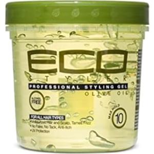 Eco, Eco Styler, gel professionale per lo styling dei capelli all'olio di oliva, gel a tenuta estrema per tutti i tipi di capelli, barattolo da 237 ml