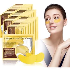 URAQT Patch Occhi, 30 Paia Maschera Oro 24K Collagene, Contorno Occhi Eye Patch per Rimuovere Borse, Occhiaie, Crema Idratante, Occhi Gonfi