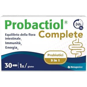 Metagenics Probactiol Complete - Combinazione di 9 Ceppi Probiotici per Migliorare l'Equilibrio della Flora Intestinale - 30 Capsule