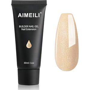 AIMEILI Kit Gel Ricostruzione Unghie, Colorati Builder Nail Gel Set Estension Gel Acrigel per Unghie - Crystal Jelly Colori Nudo Shining Nail Extension Gel, 1x30ml