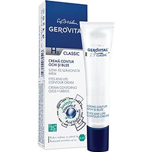 GEROVITAL Crema Contorno Occhi e Labbra con Effetto Antirughe per Donna e Uomo, Idratazione Intensiva, Contiene Acido Ialuronico e Vitamina E, 15 ml, Gerovital H3 Classic