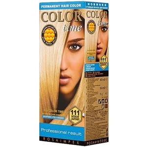 COLOR TIME | Tinta Permanente in Gel Decolorante Colore 111 | Arricchita con Gelatina Reale e Vitamina C | Colorazione Permanente per Capelli | Copre i Capelli Bianchi | 100 ML
