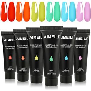 AIMEILI Acrygel Kit Gel Ricostruzione Unghie Acrigel per Unghie Gel Passione Unghie Acrigel Colorati per Unghie Gel Kit Builder Nail Extension Gel Set 7，6X15ML