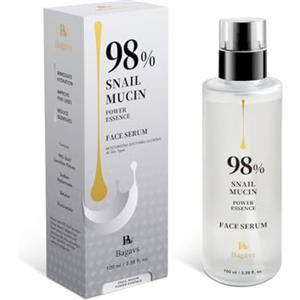 Bagavs Siero Viso 100ml con 98% Bava di Lumaca, Collagene Idrolizzato, Niacinamide e Acido Ialuronico, Antirughe, Antimacchie Illuminante, e Antietà, si Assorbe Rapidamente dalla Pelle