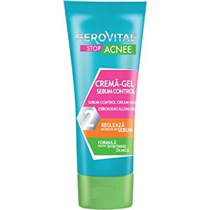 Gerovital Stop Acne Crema-Gel Seboregolatrice per il Viso per brufoli, Effetto Opacizzante e Anti-Irritante, Ideale per Pelle Grassa con Tendenza all'Acne, 50 ml