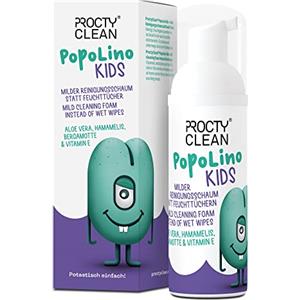 ProctyClean PopoLino Kids - una schiuma detergente per bambini che rende felici i glutei e rispetta l'ambiente. Con aloe vera, amamelide e vitamina E, al posto delle salviettine umidificate