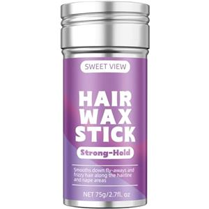 SWEET VIEW Bastoncino di cera per capelli, wax stick balsamo flessibile per capelli lisci, crespo, coda di cavallo, chignon, accessorio per lo styling per donne, ragazze, bambini