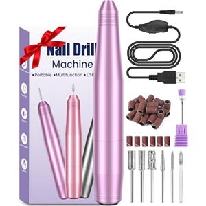 BICKON Fresa per Unghie Professionale, BICKON Manicure Elettrico e Pedicure Set con 6 Punte, Sicuro e Silenzioso, 0~20000 RPM Velocità Regolabile, Portatile Fresa Unghie in Gel per Casa Salone Regalo