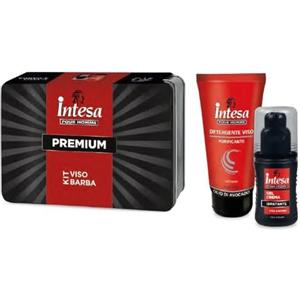 Intesa Pour Homme Premium Confezione Regalo Uomo Kit Viso Barba Gel Detergente Viso Gel Crema Idratante