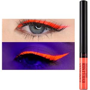 HISUNBEN Eyeliner impermeabile UV Glow Neon,Matte Liquid Eyeliner Set,Eyeliner incandescente resistente alle sbavature, lunga durata, alta resa cromatica