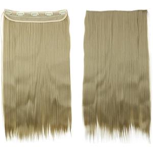 CAISHA 60cm Clip In Un Unico Pezzo Nell'estensione Dei Capelli Pezzo Di Capelli Sintetici Mezza Parrucca Liscio Biondo C71