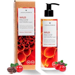 VIDALFORCE Wild Anticellulite Riduttore Potente con 18 Attività Naturali come Caffeina, Guaranà o Vitamina C - Crema Rassodante Corpo Extreme - Crema Corpo Rassodante Naturale e Bio - 250ml