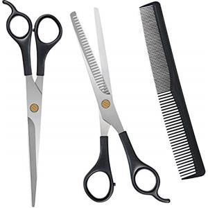 URAQT Forbici Parrucchiere Professionali Set, Forbici Set per Capelli Barbiere in Acciaio Inossidabile, Forbici per Taglio Capelli, la Barba e i Baffi Adatto di Uomini e Donne