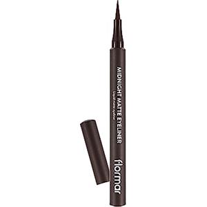 Flormar Midnight Matte Eyeliner - Eyeliner liquido waterproof ultra pigmentato e opaco - Punta in feltro flessibile per linee precise - No sbavature e lunga durata con asciugatura rapida,02 Brown