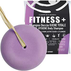 Senso Naturale Shampoo Solido Doccia Fitness Igienizzante Rilassante per Sportivi con Olio di Argan, Riduce la Fatica, Idrata i Capelli e Tonifica la Pelle, 100% Naturale