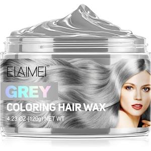KLLALO Hair Colour Cera, Cera Temporanea per Capelli, gel colorato per capelli Uomo e Donna Lavabile, Crema Acconciatura Temporanea, acconciatura opaca naturale per la festa.Cosplay, Halloween (Grigio)