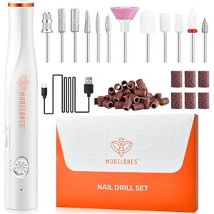 Modelones Fresa per Unghie, 13 in 1 Lima Elettrica per Unghie 25000RPM, Luci LED, Manicure e Set Pedicure, per Gel Ricostruzione Unghie, Semipermanente Unghie, Acrygel ,Togli Calli Piedi Set Manicure