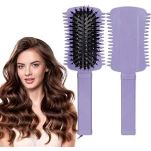 LOPHE Spazzola per Capelli Curva, Spazzola Setole Cinghiale Capelli Professionale, Spazzola per Ricci Multifunzionale, Uso bagnato e asciutto spazzola Districante per Ogni Tipo di Capelli.(nero）