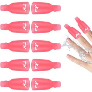 LOPHE Clip Semipermanente, 10Pcs Clip di Rimuovere Cap, Clip Gel Polish per Rimuovere lo Smalto Semipermanente Gel, Nail Art Unghie(Rosa)