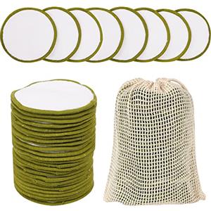 LOPHE Dischetti Struccanti, 24 Pezzi Dischetto Struccante Dischetti Riutilizzabili con Sacchetti in Rete Lavabili, Panno Struccante Riutilizzabili Tamponi Struccanti, Pulizia del Viso e Degli Occhi