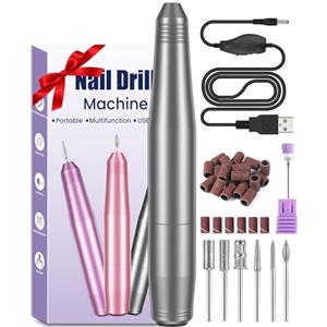 BICKON Fresa per Unghie Professionale, BICKON Manicure Elettrico e Pedicure Set con 6 Punte, Sicuro e Silenzioso, 0~20000 RPM Velocità Regolabile, Portatile Fresa Unghie in Gel per Casa Salone Regalo
