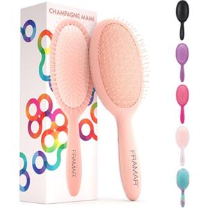 FRAMAR Spazzola Districante per Capelli - Spazzola Scioglinodi per Donna, Spazzola Anti-Rottura per Capelli, Hair Brush, Spazzola Professionale per Capelli Ricci e Bagnati - Champagne