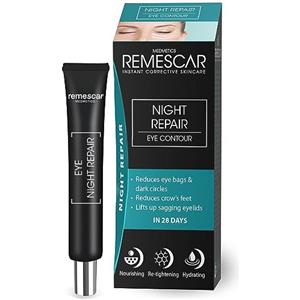 Remescar Crema Antirughe Contorno Occhi Notte 20ml - Riparazione Notturna Anti-Età - Riduce Borse, Occhiaie e Palpebre Cadenti - Crema Idratante e Rassodante per Contorno Occhi e Pelle Distesa