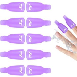 LOPHE Clip Semipermanente, 10Pcs Clip di Rimuovere Cap, Clip Gel Polish per Rimuovere lo Smalto Semipermanente Gel, Nail Art Unghie(Viola)