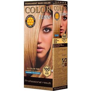 COLOR TIME | Tinta Permanente in Gel Colore Biondo Super 100 | Arricchita con Gelatina Reale e Vitamina C | Colorazione Permanente per Capelli | Copre i Capelli Bianchi | 100 ML